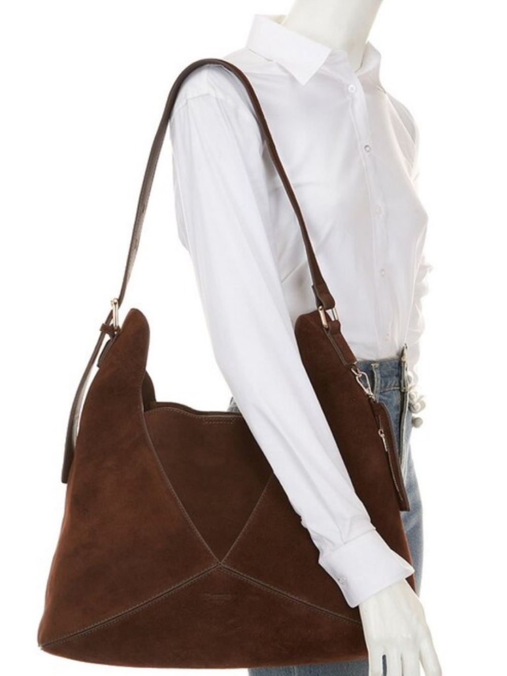 Dune London Dearest Suede Oversized Slouchy Hobo Shoulder Bag